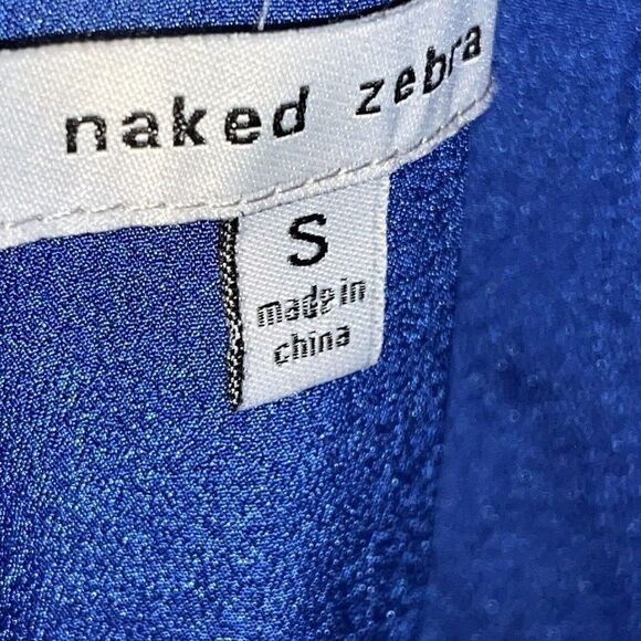 Naked Zebra Sleeveless Dress Cobalt Blue Elastic‎ Waist  Womens Small - Picture 7 of 12
